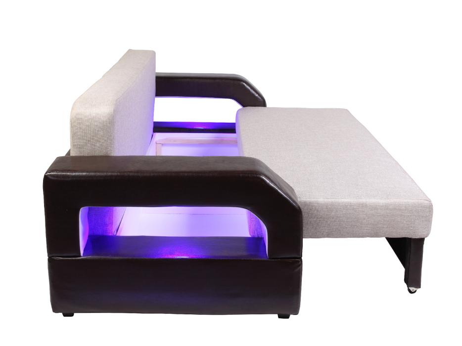 Диваны прямые, Диван-кровать еврокнижка, Манчестер 160 с подсветкой , рогожка/экокожа