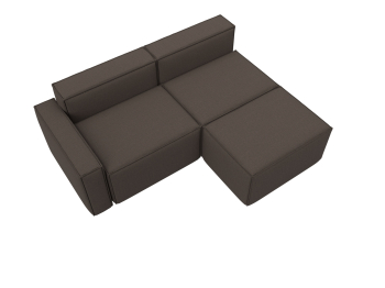 Диван угловой модульный Лига-063 угол левый, рогожка Амур