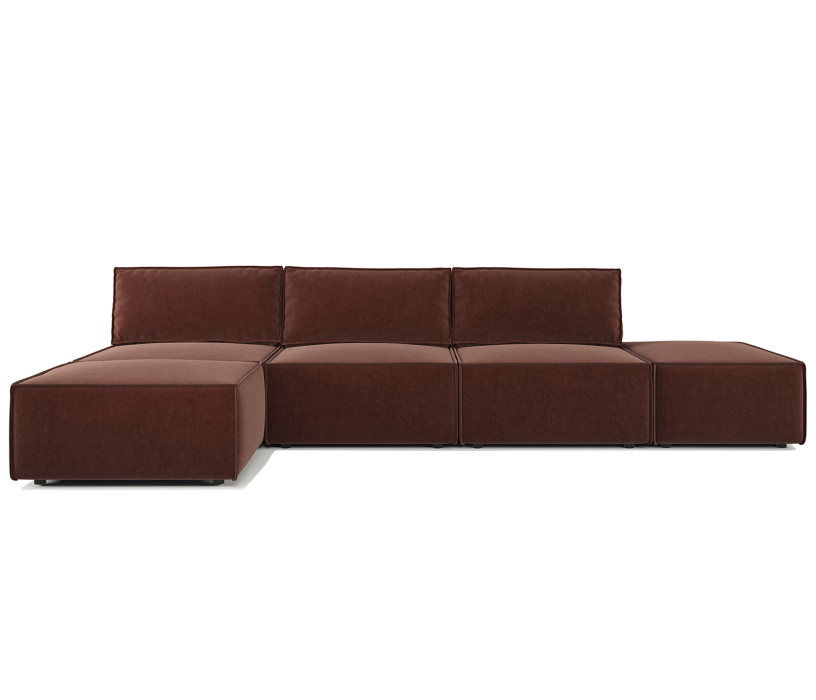 Диваны угловые в гостиную, Угловой диван модульный Гамма 285х170х70 см, левый