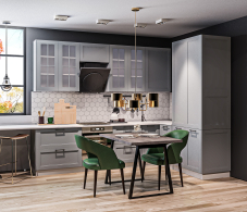 Кухонные гарнитуры, Кухонный гарнитур Регина Белый/MODERN Серый 3х1,95 м