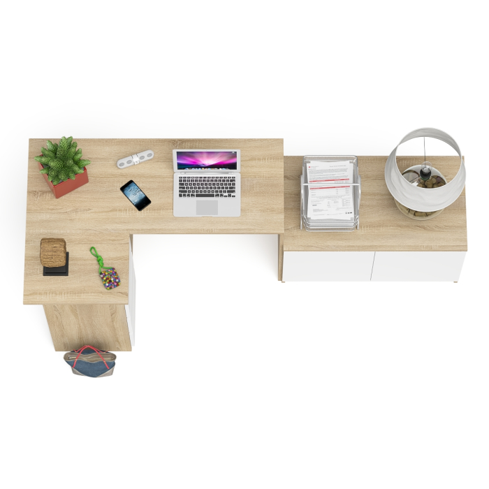 Угловые, Компьютерный угловой стол левое исполнение с широкой тумбой Мори МА-900