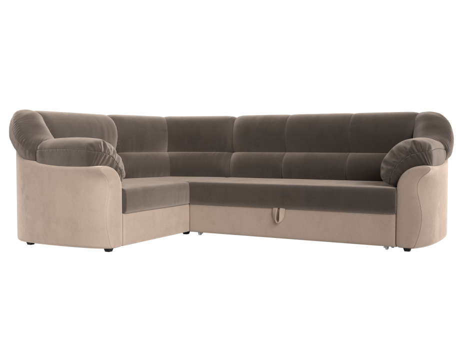 Диваны угловые в гостиную, Диван угловой Карнелла левый угол, велюр