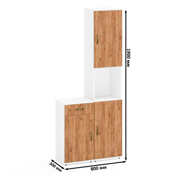 Домашние кабинеты, Тумба с выдвижным ящиком и дверкой и пенал с нишей Лидер-8.