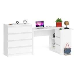 Комод Мори МК-800 4 ящика и угловой стол компьютерный МС-16 правый