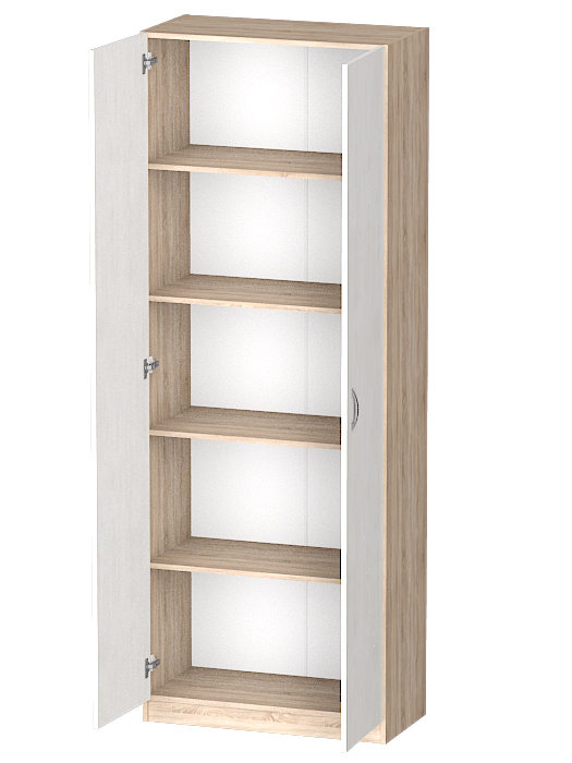 Для одежды, Распашной шкаф Лайф с полками 80*40*215 Дуб сонома