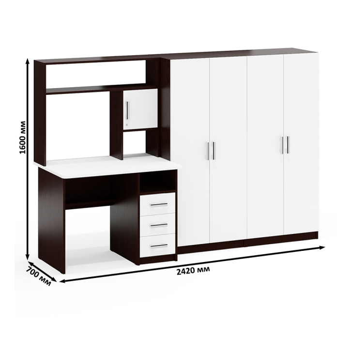 Домашние кабинеты, Стол для компьютера и два шкафа СК-9