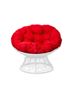 Кресла, Кресло ПАПАСАН с ротангом белое