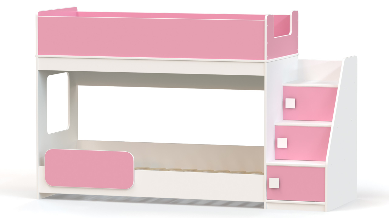 Для подростков, Кровать двухъярусная с угловой лестницей Ridgimmi 4.3