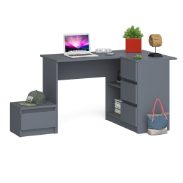 Угловой компьютерный стол Мори МС-16 правый с тумбой ТМП400