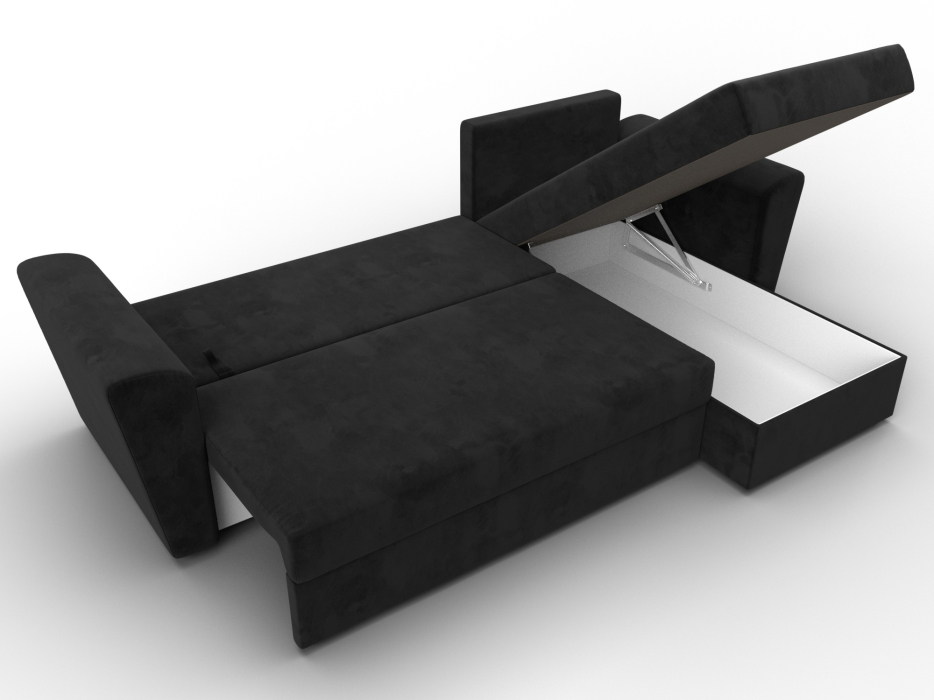 Диваны угловые в гостиную, Угловой диван Амстердам Лайт правый угол, велюр