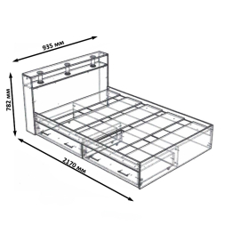 Односпальная кровать с ящиками Камелия 900
