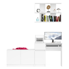 Компьютерный стол Мори МС-1 левый с тумбой две дверки и полкой