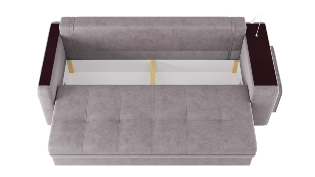 Диваны с ящиком для белья, Диван-кровать прямой Smart 4 пуф справа Велюр