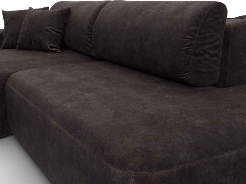 Диваны угловые в гостиную, Диван угловой Лига-036 НПБ Модерн левый угол, велюр BRUT