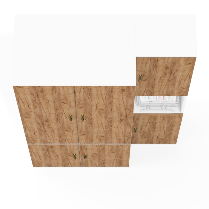 Шкафы распашные, Шкаф для одежды глубокий и пенал две дверки и ниша Лидер-8