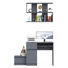 Стол компьютерный Мори МС-1 левый с тумбой и полкой 900