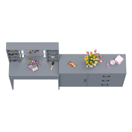 Туалетный столик с подсветкой 115 и комод с дверкой и 3-мя ящиками 122-1204