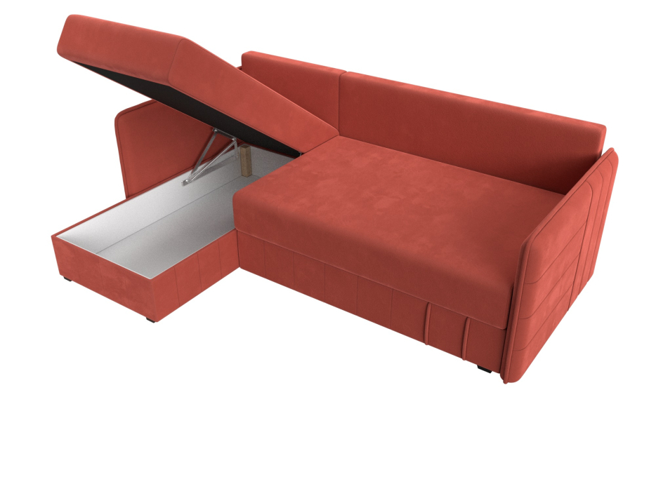 Диваны угловые в гостиную, Угловой диван Слим левый угол, микровельвет