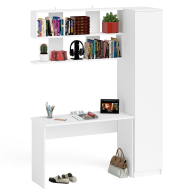 Прямые компьютерные столы, Пенал высокий с дверкой с письменным столом Мори МСП1200.1 и открытой навесной полкой