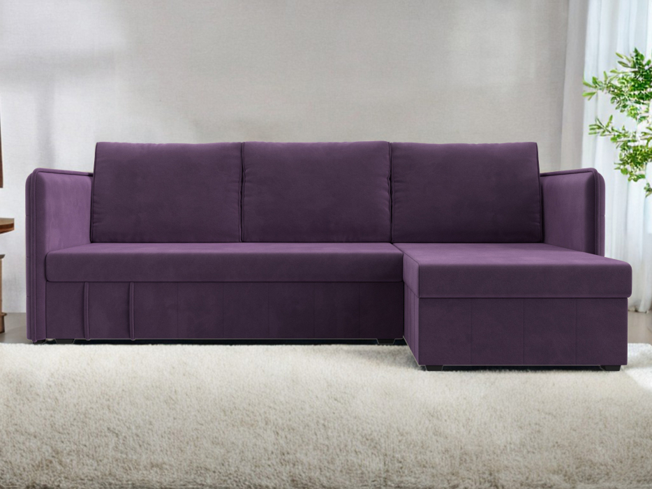 Диваны угловые в гостиную, Диван угловой Слим универсальный угол, микровельвет