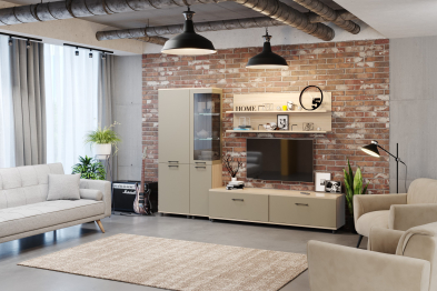 Модульная гостиная Грейс композиция 2  Ясень Асахи