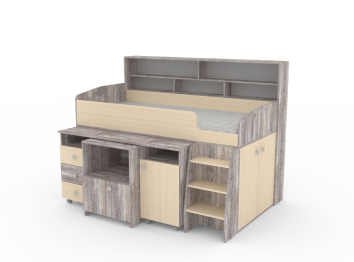 Кровать чердак Малыш 5, Бетон