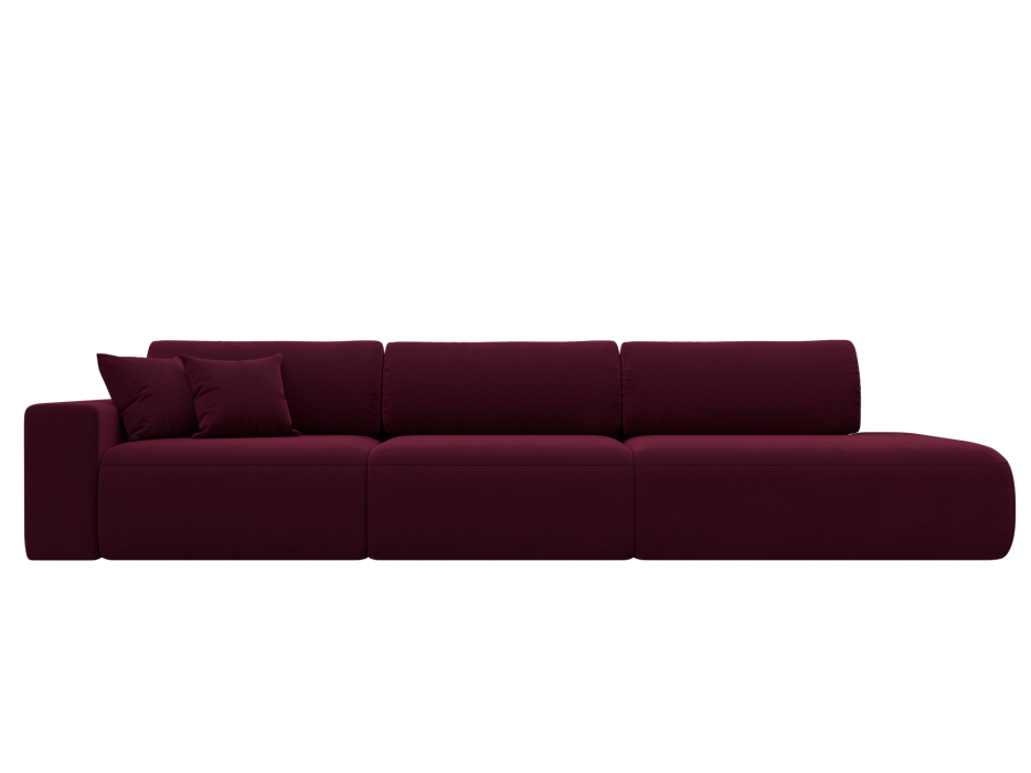 Диваны еврокнижки, Диван прямой Лига-036 Модерн Лонг подлокотник слева, микровельвет