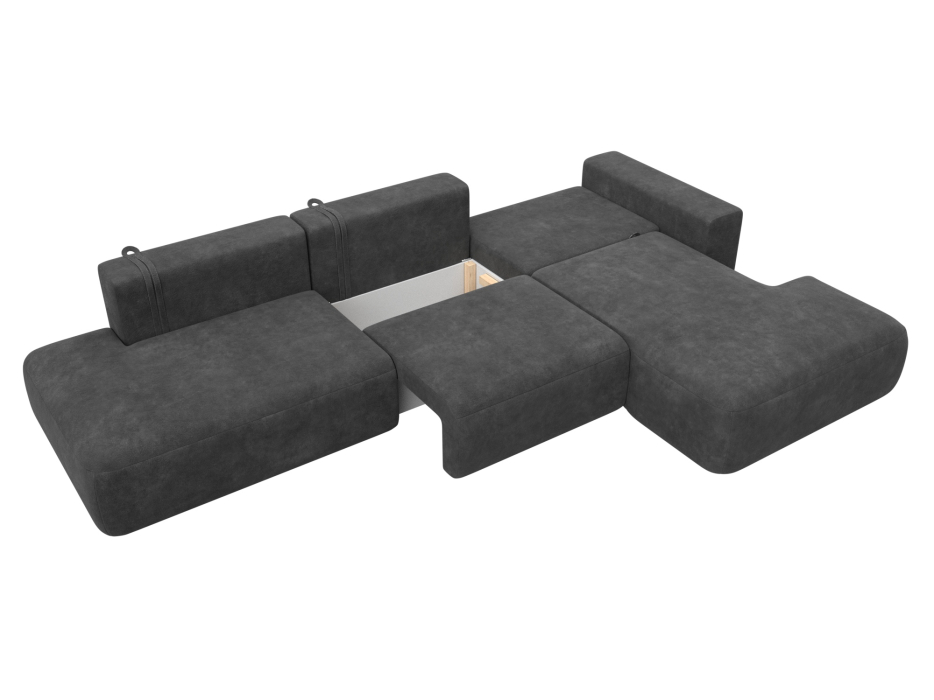 Диваны угловые в гостиную, Диван угловой Лига-036 НПБ Модерн Лонг правый угол, велюр BRUT