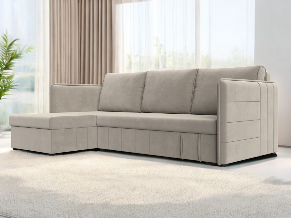 Диваны угловые в гостиную, Угловой диван Слим левый угол, микровельвет