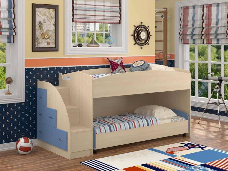 Для подростков, Кровать двухъярусная "Дюймовочка 4.2"  (Дуб молочный)