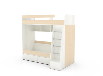Двухъярусная кровать Юниор 6, Белое Дерево
