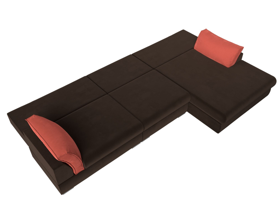 Диваны угловые в гостиную, Угловой диван Пекин Long угол правый, НПБ, микровельвет