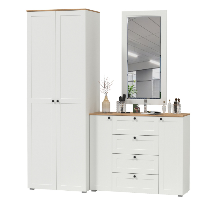 Прихожие, Комод с зеркалом и шкафом для прихожей Остин