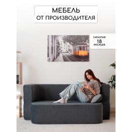 Бескаркасный диван-кровать "Дадли ЛАЙТ" 1950*1050мм. велюр