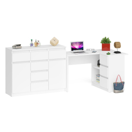 Комод-тумба МК1200.4 с компьютерным угловым столом МС-16 правым Мори