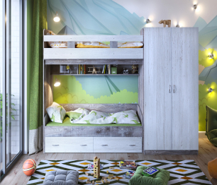 Двухъярусная кровать Юта 2 1900х800 Бетон/винтерберг