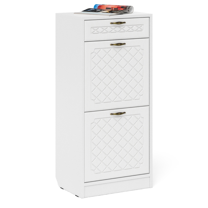 Прихожие, Две тумбы для обуви с ящиками с вешалкой и зеркалом П-6 № 05 МДФ фрезеровка ромб