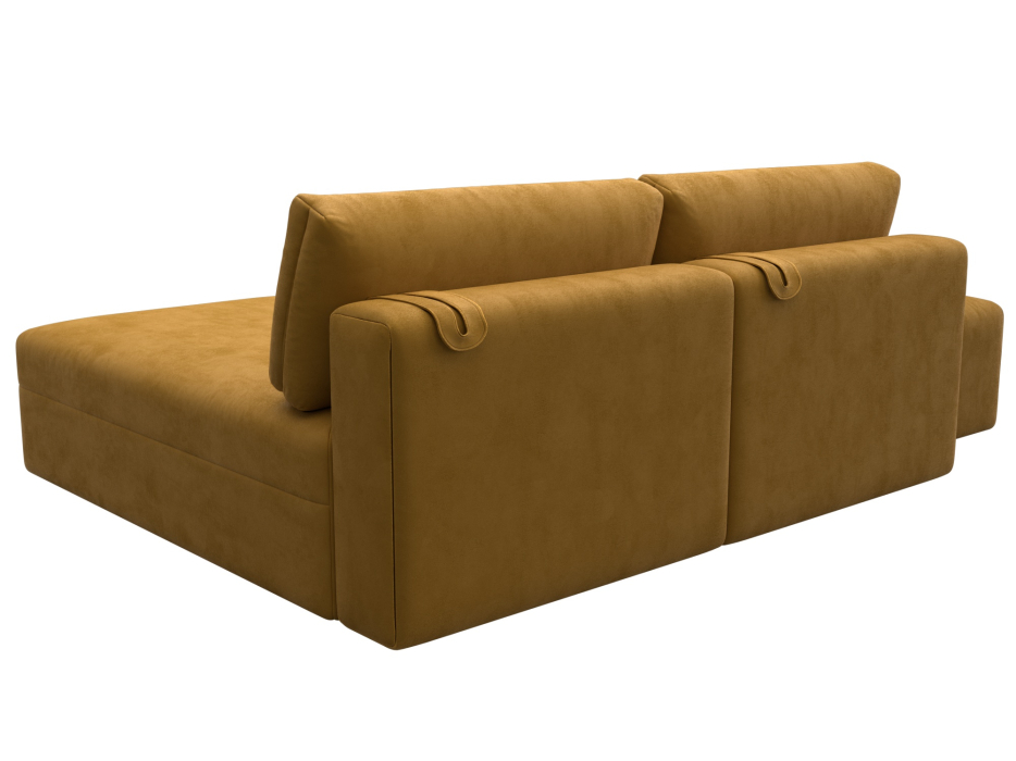 Диваны угловые в гостиную, Диван угловой модульный с пуфом Лига-060 НПБ угол универсальный, велюр BRUT