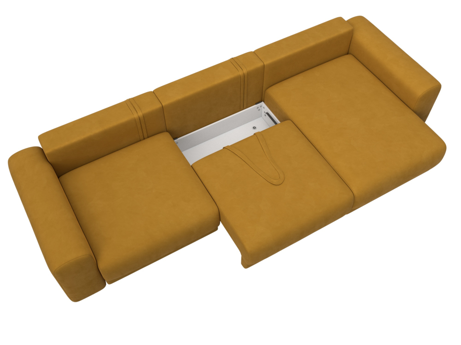 Диваны угловые в гостиную, Диван угловой Лига-056 НПБ Лонг угол универсальный, велюр BRUT