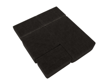 Диван угловой модульный с пуфом Лига-060 НПБ угол универсальный, велюр BRUT