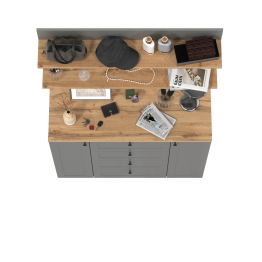 Комод Остин 16.221 ящики и дверки и две навесных полки Остин