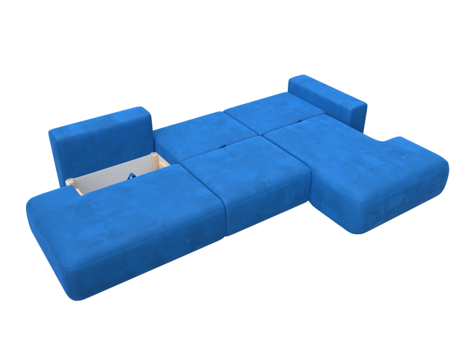 Диваны угловые в гостиную, Диван угловой Лига-036 Модерн Лонг правый угол, велюр