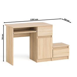 Компьютерный стол МС-1 правый с тумбой Мори