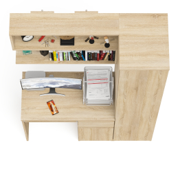 Пенал Мори однодверный на 400.1 с компьютерным столом Мори МС-1 правый и полкой 900