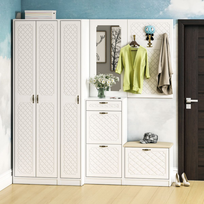 Прихожие, Набор модульной мебели для прихожей П-6-500 № 51 фрезеровка ромб