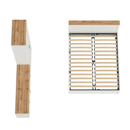 Кровать 1600 с ортопедическим основанием с тумбой для ТВ и шкафом с полками Остин 16.307