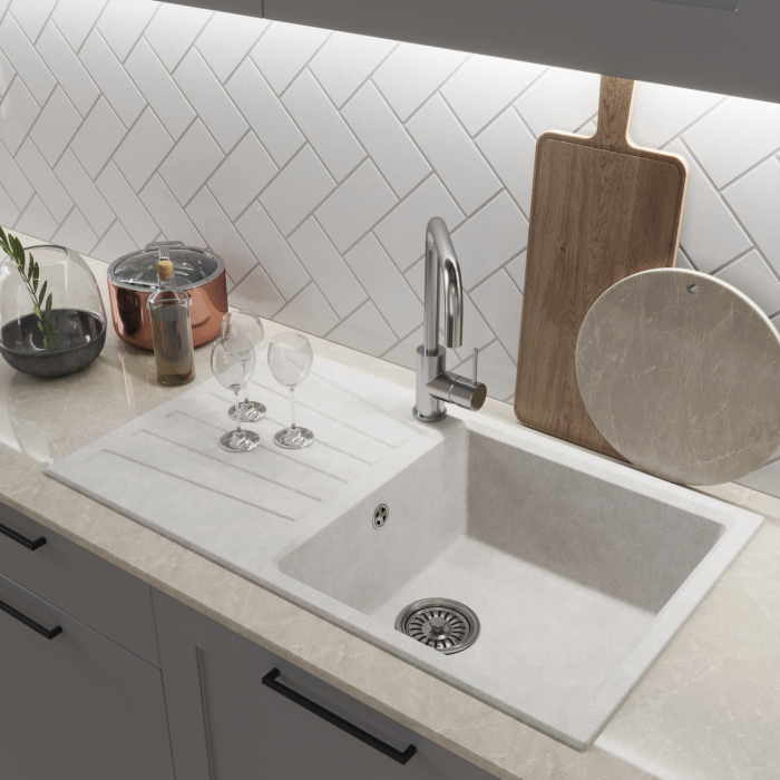 Кухонные мойки, Мойка ML-GM20 с крылом, 830*480*190мм NEW*