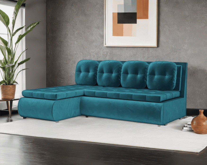 Диваны угловые в гостиную, Диван угловой Кормак (Бархат)