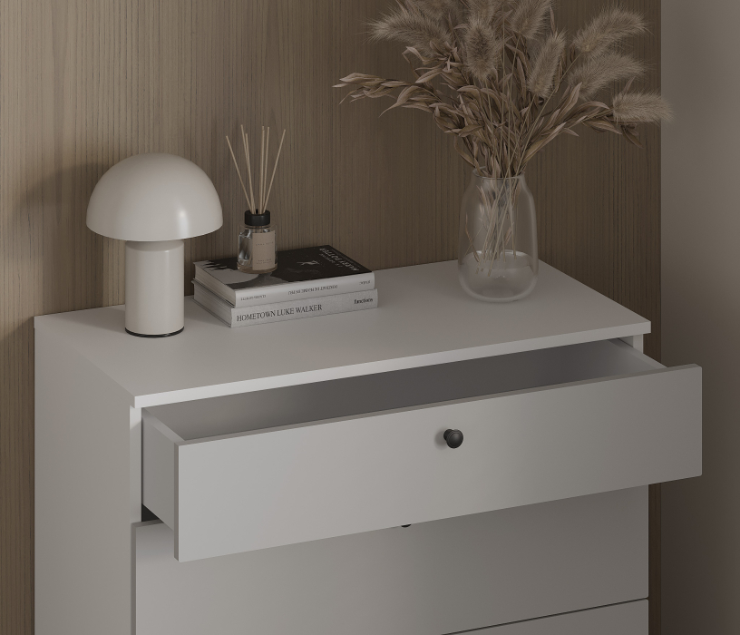 Комоды, Комод Тренд СБ-3444 4 ящика Белый Альпийский/Серый перламутровый