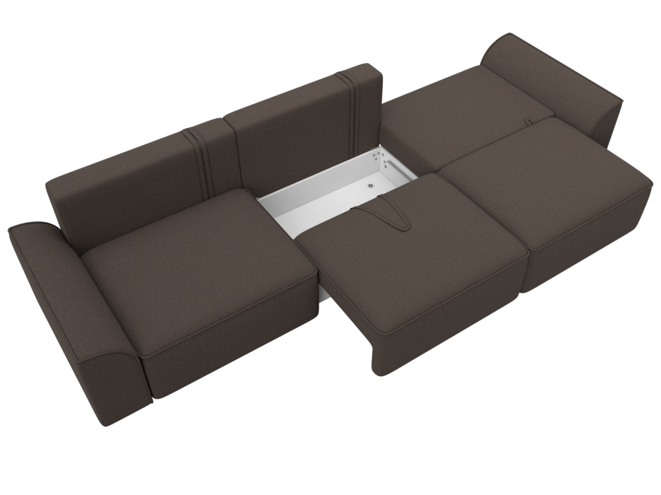 Диваны еврокнижки, Диван прямой Лига-048 НПБ Лонг, рогожка Амур